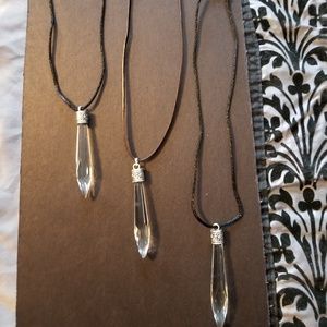 3 Crystal necklaces will sell separately for $20 e